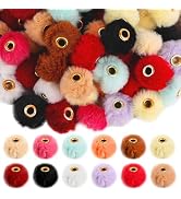 KINCHYGO, 72 Pack Colorful Fluffy Beads 20mm Faux Fur for Pen Beadable Keychain DIY Crafts (12 Co...