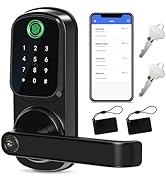 IRONZON Keyless Entry Door Lock with Handle - Smart Door Lock for Front Door 5-in-1 Keypad Door L...
