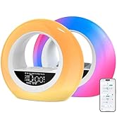 Smart APP Sunrise Alarm Clock with Wireless Speaker for Heavy Sleepers, Rainbow Design, 16 Color ...