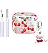 inewateri Compatible for AirPods 4 Case Soft TPU with Cleaner Kit Cute Cherry Bow Design Shockpro...
