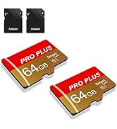 2 Pack Memory Card 64GB with Adapter, High Speed TF Card, UHS-I C10 A1 Memory TF Card for Tablet/...