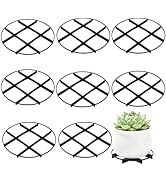 Chinflly 8 PCS Plant Saucer Stand,7.87 Inch Plastic Mesh Pad Plant Riser Flower Pot Level Feet Pl...