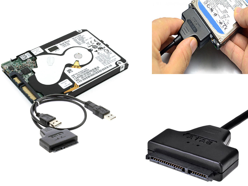 SATA to USB 2.0 Cable Adapter for 2.5&amp;#34; HDD SSD Hard
