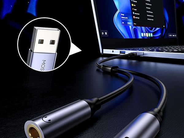 USB to 3.5mm Audio Adapter