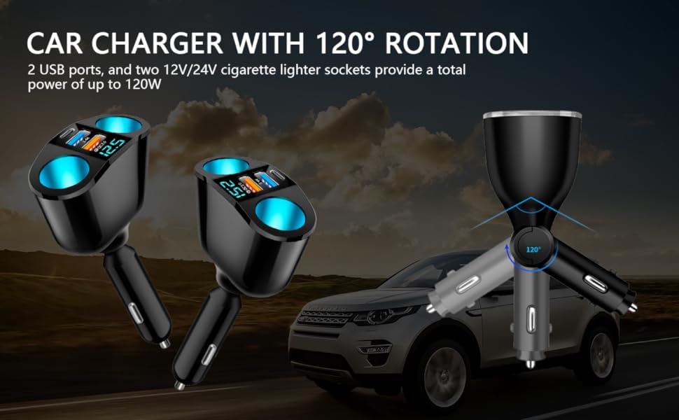 A SMARTER, FASTER 5-PORT 120W MULTIFUNCTION CIGARETTE LIGHTER SPLITTER!