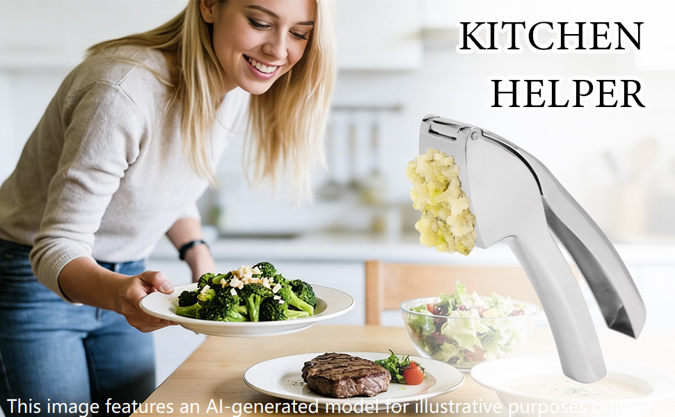 Use a garlic press at the dining table to make minced garlic