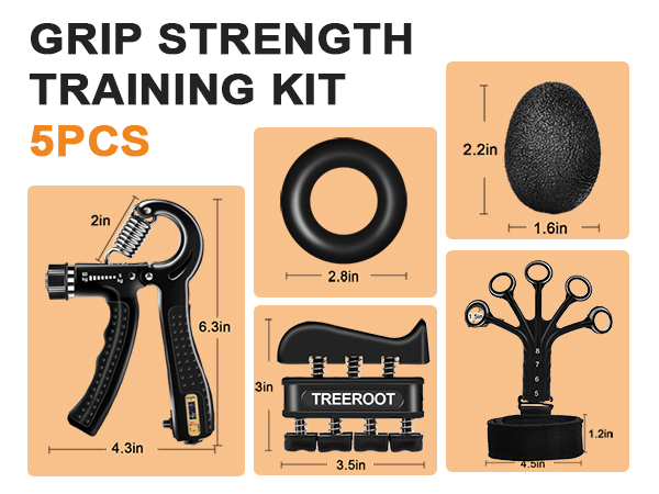 Grip Strength Trainer Kit, Hand Gripper Strengthener