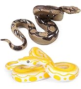 UANDME 2pcs Realistic Fake Snakes Toy Rubber Snake Figure for Halloween Prank Props Fake Snake Sc...