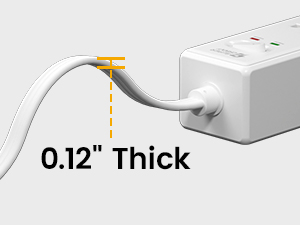 long power strip extension cord white