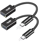 COUPLING USMILE USB C to USB 3.2 Adapter [2pcs Black], Transfer up to 10Gbps, Type C to USB(Male-...