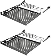 Tecmojo 1U Rack Shelf, 14 inch Depth, Anti-Slip Stops, Server &amp; Network Shelf for 19 in Equipment...
