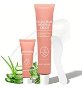 Facial Hair Removal Cream for Women, Painless &amp; Gentle At-Home Depilatory Cream for Upper Lip, Ch...