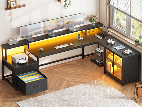 gaming desk l shaped desk corner desk computer desk with drawers