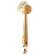 SUBEKYU Dish Brush with Bamboo Handle, Kitchen Dish Scrubber Brush for Washing Pans/Pots/Sinks, N...