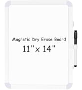 WALGLASS Small Dry Erase Whiteboard, 11" x 14" Magnetic White Board for Wall, Fridge, Locker, Por...