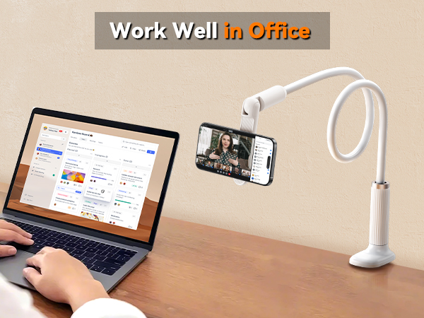 gooseneck phone mount for desk in office
