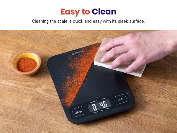 Cleaning the scale is quick and easy with its sleek surface