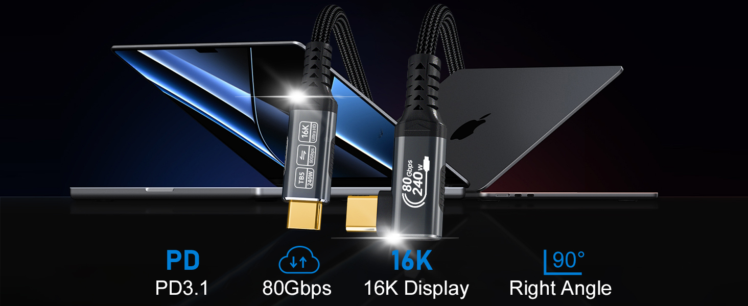 thunderbolt 5 cable right angle