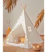 Tiny Land Teepee Tent for Kids Indoor Tent with Mat &amp; Lights, Kids Teepee Tent with Carry Bag, Pl...
