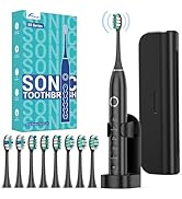Rtauys W5 Sweeping Electric Toothbrush - Rechargeable Electric Toothbrushes with 8 Heads, Power E...