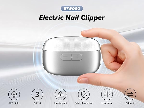 3 in 1 Electric Nail Clipper Rechargeable Nail Trimmer Polisher