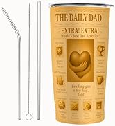 Dad Gift Tumbler, 20oz Vacuum Insulated Stainless Steel Travel Coffee Tumbler, Vintage Newspaper ...
