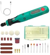 X-YEAH Rotary Tool Kit - 5V Cordless Rotary Tool, 3-Speed and USB Charging with 52 Accessories fo...