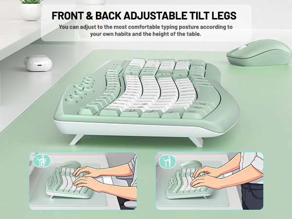 ergonomic keyboard and mouse wireless 3