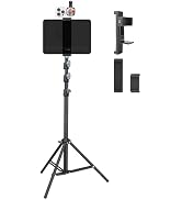 XIXAN Large Screen Teleprompter Holder for Tablet &amp; Phone with 70.8" Extendable Tripod, Dual Devi...
