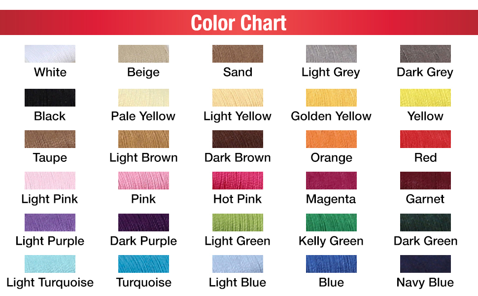 SINGER small thread spools color chart