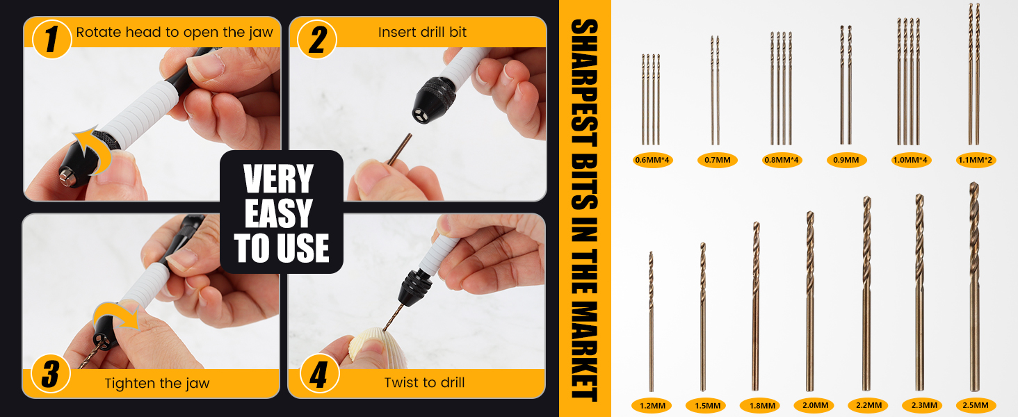Mulwark Precision Pin Vise Hand Drill Set