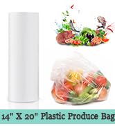 Food Storage Bags, 14" X 20" Plastic Produce Bag, Clear Plastic Bag for Food, Fruit, Vegetable, R...