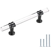 10 Pack goldenwarm Black Cabinet Pulls Acrylic Lucite Drawer Pulls - LS9165BK76 Crystal Handles f...