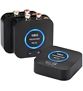 1Mii 2.4GHz (1 TX+2 RX) Wireless Audio Transmitter Receiver Set for TV, 25ms Low Latency RCA AUX ...
