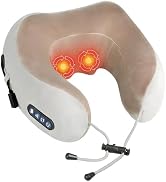 Yincook Electric Neck Massager,Portable Heated Kneading Massage Cushion Pillow,Rechargeable Shoul...