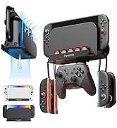 TRANSNOVO Wall Mount Dock Holder Compatible with Switch 2/OLED/Switch, Space-Saving Console Stora...