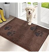 PURRUGS Dirt Trapping Door Mat 20" x 31.5", Non-Skid/Slip Machine Washable Microfiber Entrance Ru...