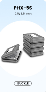 ORICO External Hard Drive Case for 3.5 Inch HDD/SSD 5 Packs Portable Hard Drive Carrying Protective ...