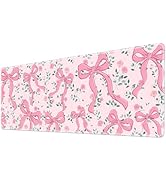 Pink Bow Gaming Mouse Pad Large Desk Mat Extended Keyboard Cute Mouse Pad Anime Mousepad with Non...