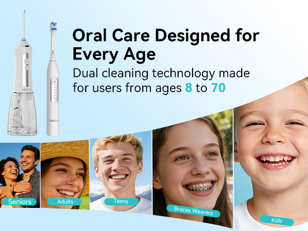 electric toothbrush and water flosser combo