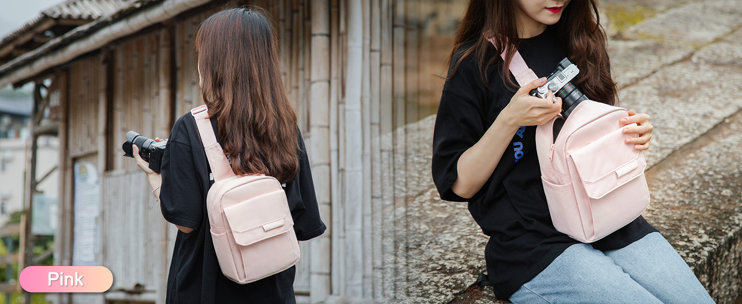 pink bag for camera