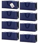 BOX USA 8-Pack Moving Bags with Strong Handles &amp; Zippers - Heavy Duty Extra Large Packing Bags fo...