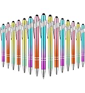 WY WENYUAN 15 Pieces Ballpoint Pens, Comfortable Writing Pens, Pretty Metal Stylus Pen, Black Ink...