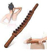 Guasha Wood Massage Stick Tools Wooden Therapy Scraping Lymphatic Drainage Massager, Double Row 2...