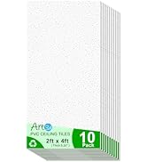 Art3d 24"x48" Stucco Printed Drop Ceiling Tiles, 2x4ft Decorative PVC Ceiling Tiles for Home, Off...