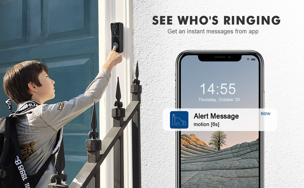 doorbell camera battery video doorbell camera no subscription with camera chime for home security