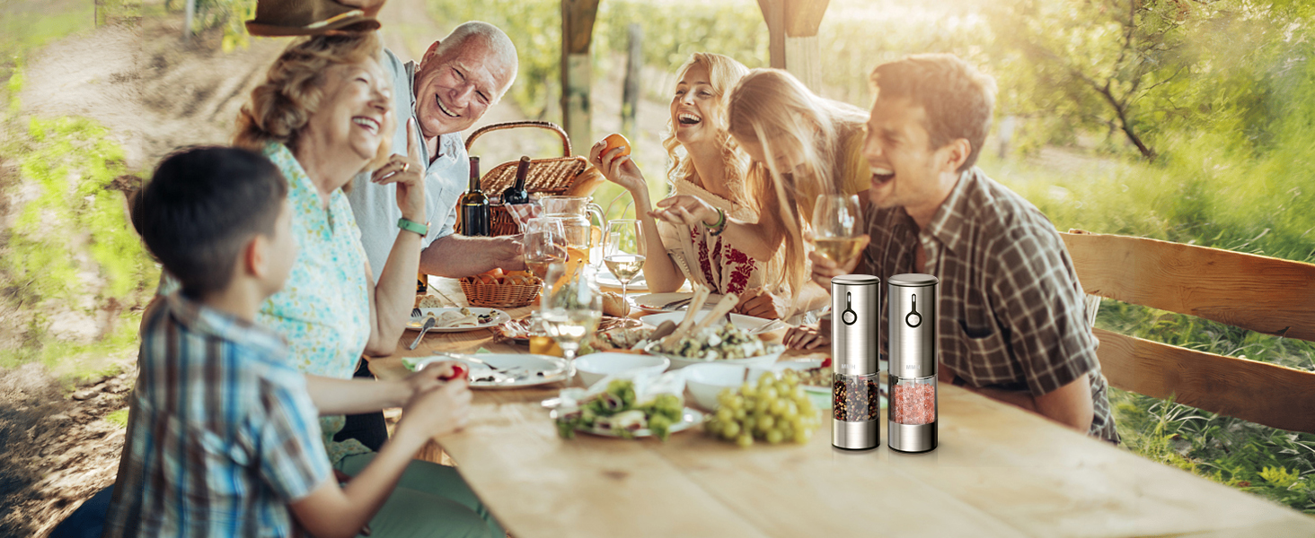 electric salt and pepper grinder set