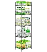 Soda Can Organizer for Pantry 5 Tier Water Bottle Organizer Holder for Tumbler Travel Mug Cup, Fr...