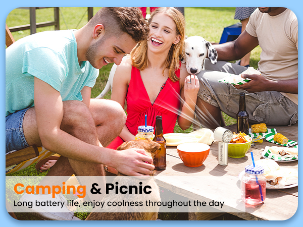 Camping &amp;amp; Picnic Long battery life, enjoy coolness throughout the day