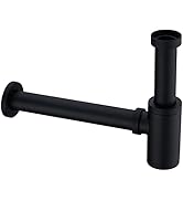 DIKUROOMS Bottle Trap 1 1/4 Round Bottle P-Trap Decorative Lavatory Basin Sink Waste Traps Drain ...